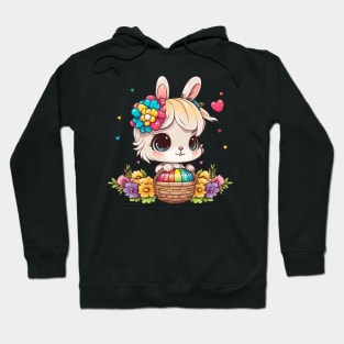 Happy Easter Baby Bunny With Flowers Hoodie